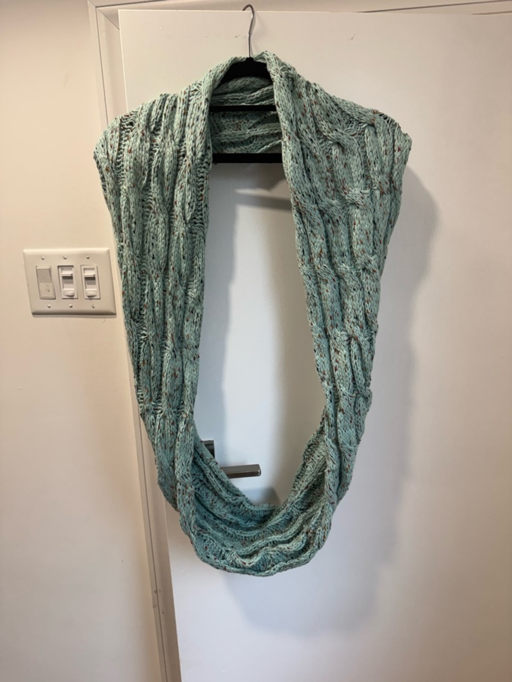 CC Boutique Mint Green Cable Knit Infinity Scarf